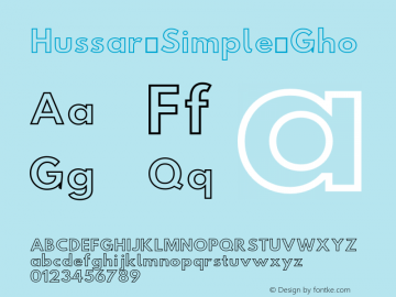 Hussar Simple Gho Version 2.00 Font Sample