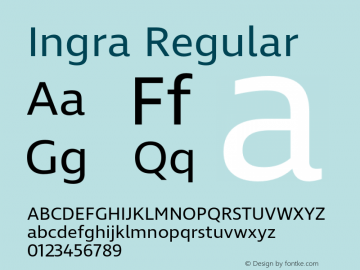 Ingra Regular Version 1.001; ttfautohint (v1.2) -l 8 -r 50 -G 200 -x 14 -D latn -f none -w G -X 