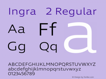 Ingra   2 Regular Version 1.001; ttfautohint (v1.2) -l 8 -r 50 -G 200 -x 14 -D latn -f none -w G -X 