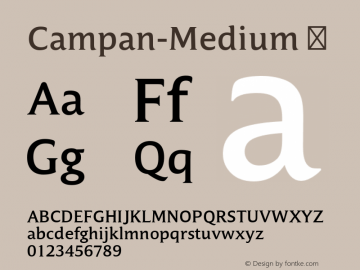 Campan-Medium ☞ Version 1.000;com.myfonts.easy.hoftype.campan.medium.wfkit2.version.4bTQ Font Sample