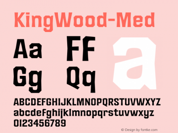 KingWood-Med ☞ Version 1.000;com.myfonts.canadatype.king-wood.medium.wfkit2.3GpG Font Sample