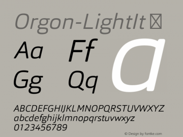 Orgon-LightIt ☞ Version 1.000;com.myfonts.easy.hoftype.orgon.light-italic.wfkit2.version.4cXL Font Sample