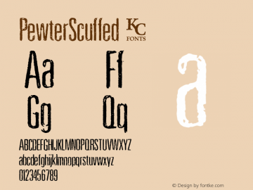 PewterScuffed ☞ Version 1.000;com.myfonts.kcfonts.pewter.scuffed.wfkit2.3Pgk Font Sample