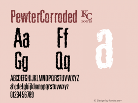 PewterCorroded ☞ Version 1.000;com.myfonts.kcfonts.pewter.corroded.wfkit2.3Pgu Font Sample