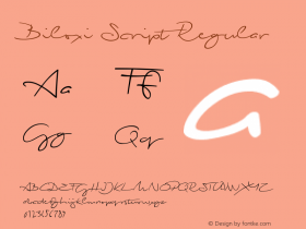 Biloxi Script Regular Version 1.000 2015 initial release Font Sample