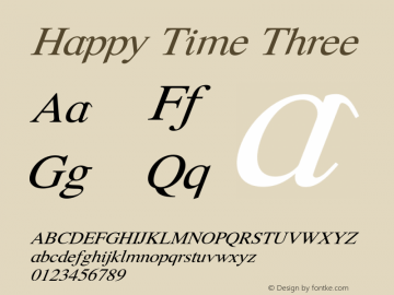 Happy Time Three Version 1.01 Font Sample