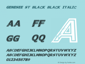 Genesee St Black Black Italic Version 1.00 2015图片样张