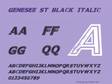 Genesee St Black Italic Version 1.000;PS 001.001;hotconv 1.0.56图片样张