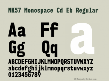 NK57 Monospace Cd Eb Regular Version 1.000 Font Sample