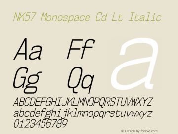 NK57 Monospace Cd Lt Italic Version 1.000图片样张