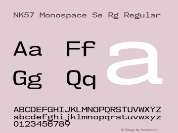 NK57 Monospace Se Rg Regular Version 1.000 Font Sample