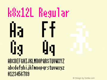 k8x12L Regular 2015.0128 Font Sample
