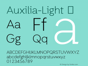 Auxilia-Light ☞ Version 1.000;com.myfonts.easy.typomancer.auxilia.light.wfkit2.version.4hip Font Sample