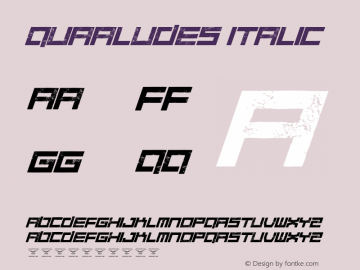 Quaaludes Italic Version 1.00 2015 Font Sample