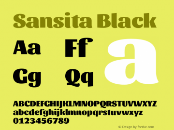 Sansita Black Version 1.005;PS 001.005;hotconv 1.0.70;makeotf.lib2.5.58329 Font Sample