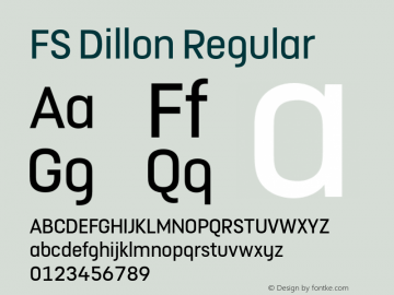 FS Dillon Regular Version 1.000 Font Sample