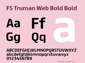 FS Truman Web Bold Bold Version 1.000 Font Sample