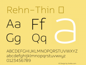 Rehn-Thin ☞ Version 1.000;com.myfonts.easy.moretype.rehn.thin.wfkit2.version.3ToT Font Sample