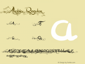 Arabia Regular Version 001.000 Font Sample