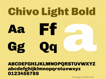 Chivo Light Bold Version 1.003;PS 001.003;hotconv 1.0.70;makeotf.lib2.5.58329图片样张