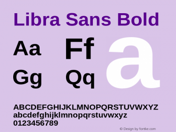 Libra Sans Bold Version 1.000 Font Sample