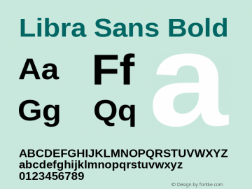 Libra Sans Bold Version 1.000; ttfautohint (v1.3) Font Sample