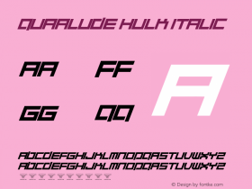 Quaalude hulk Italic Version 1.00 2015 Font Sample