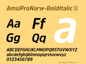 AmsiProNarw-BoldItalic ☞ Version 1.40;com.myfonts.easy.stawix.amsi-pro.narrow-bold-italic.wfkit2.version.4m5d Font Sample