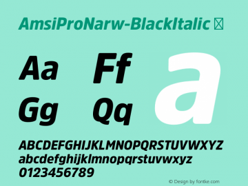 AmsiProNarw-BlackItalic ☞ Version 1.40;com.myfonts.easy.stawix.amsi-pro.narrow-black-italic.wfkit2.version.4m54图片样张