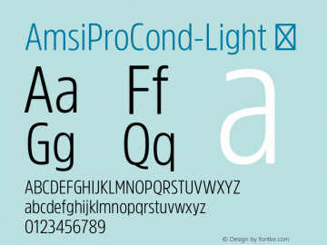 AmsiProCond-Light ☞ Version 1.40;com.myfonts.easy.stawix.amsi-pro.cond-light.wfkit2.version.4m5q图片样张
