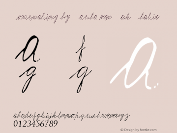Journaling by Marta van Eck Italic Version 1.00 December 3, 2014, initial release Font Sample