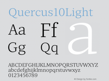 Quercus10Light ☞ Version 001.000;com.myfonts.easy.storm.quercus-ten.light.wfkit2.version.4mvq图片样张