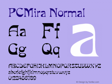 PCMira Normal Version 0.000 Font Sample