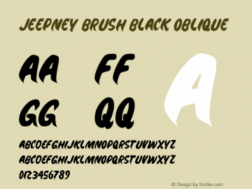 Jeepney Brush Black Oblique Version 1.10 January 27, 2015图片样张