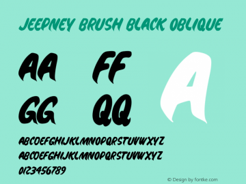Jeepney Brush Black Oblique Version 1.20 February 9, 2015图片样张