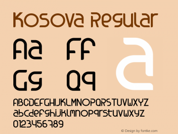 Kosova Regular Version 1.00 January 21, 2015, initial release Font Sample