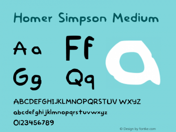 Homer Simpson Medium Version 2 Font Sample
