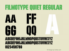 Filmotype Quiet Regular Version 1.000 Font Sample