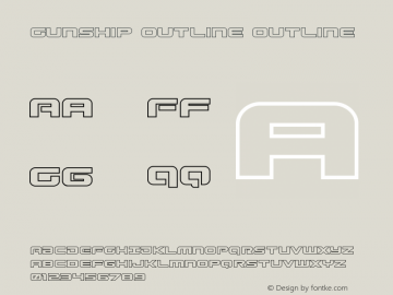 Gunship Outline Outline Version 5.0 Font Sample