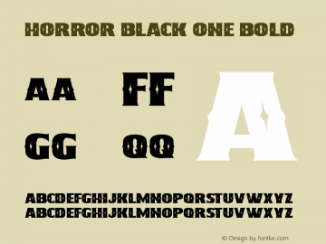 Horror Black One Bold Version 1.00 February 1, 2015, initial release图片样张