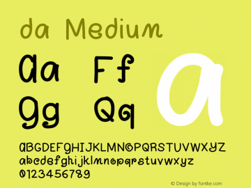 da Medium Version 1.0 Font Sample