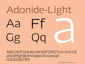 Adonide-Light ☞ Version 1.000;com.myfonts.easy.laboitegraphique.adonide.light.wfkit2.version.3Utf图片样张