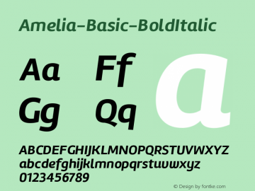Amelia-Basic-BoldItalic ☞ Version 001.001;com.myfonts.tipotype.amelia-basic.bold-italic.wfkit2.417m Font Sample