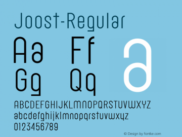 Joost-Regular ☞ Version 2.005;com.myfonts.easy.typeotones.joost.regular.wfkit2.version.3Rbt图片样张