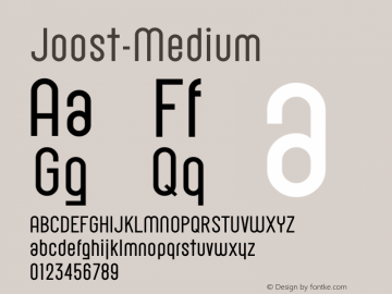 Joost-Medium ☞ Version 2.005;com.myfonts.typeotones.joost.medium.wfkit2.3Rbv Font Sample