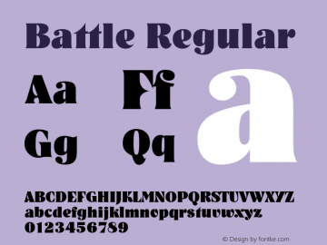 Battle Regular Altsys Fontographer 3.5  2/9/93图片样张