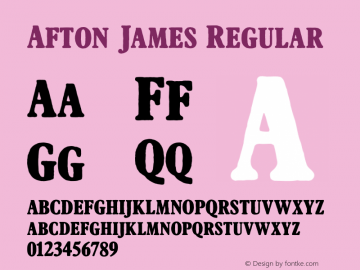 Afton James Regular Version 1.000 2015 initial release Font Sample