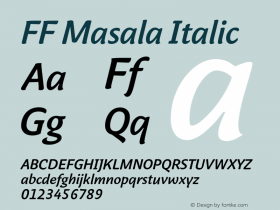 FF Masala Italic Version 7.504; 2009; Build 1002图片样张