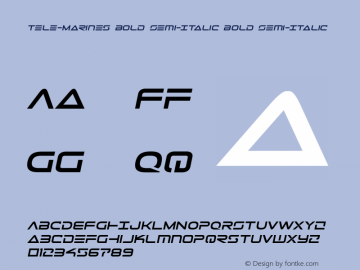 Tele-Marines Bold Semi-Italic Bold Semi-Italic Version 3.0; 2015 Font Sample
