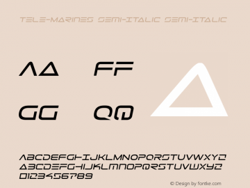 Tele-Marines Semi-Italic Semi-Italic Version 3.0; 2015 Font Sample